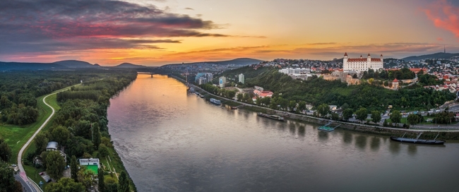 The beautiful sight of Bratislava, Slovakia on the Danube.jpg