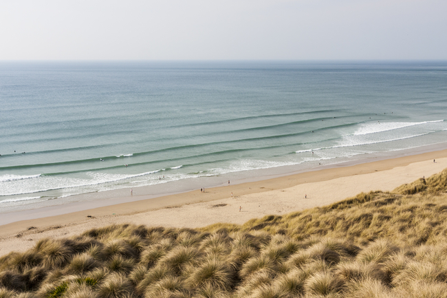 Waves rolling in at Perranporth beach in Cornwall.jpg