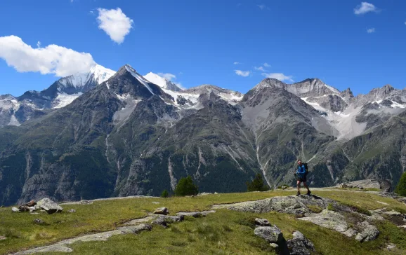 Hiking day one of the Europaweg trail from Grascehen to Europahutte 8 Haute Route