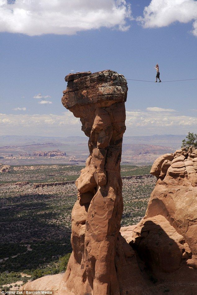 Andy Lewis slackline Mexican caulk gun. See Daily Mail