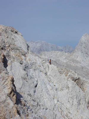 Heading down from the summit of Santa Ana CREDIT Alf Alderson