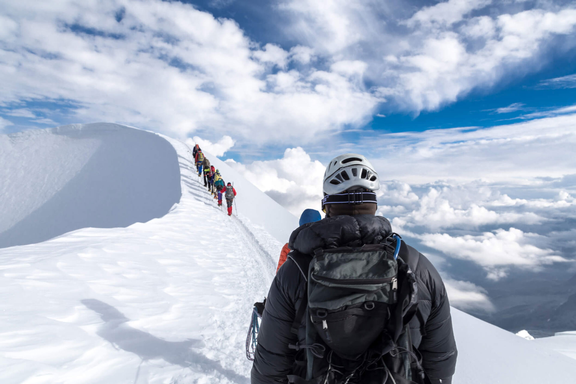 Pictured: Climbing Mont Blanc, the seventh highest mountain in Europe.