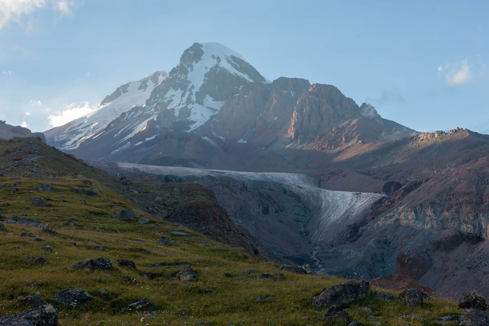 Pictured: Mount Kazbek, the fifth highest mountain in Europe.