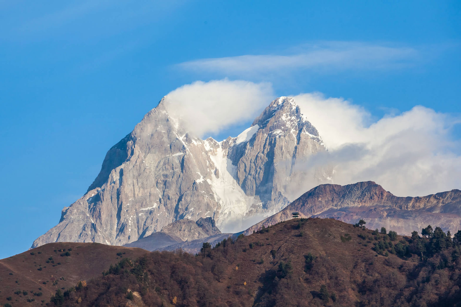 Pictured: Ushba, Europe's ninth highest mountain.