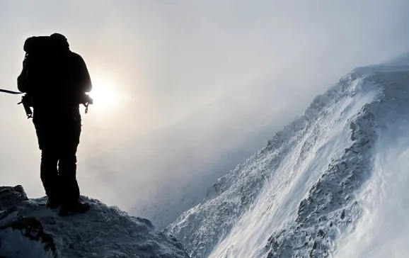 climbing blencathra lake district winter