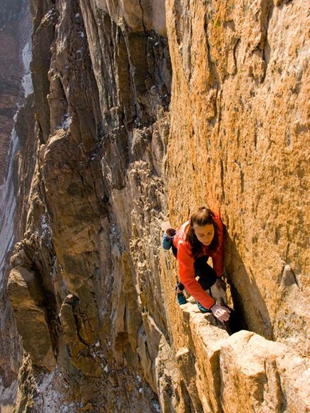 Solo free climber Steph Davis Longs Peak ColoradoPhoto Brian Kimball