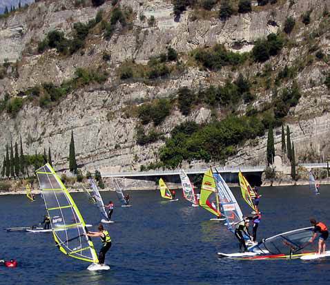 Windsurfing on lake garda Windsurfing on lake garda
